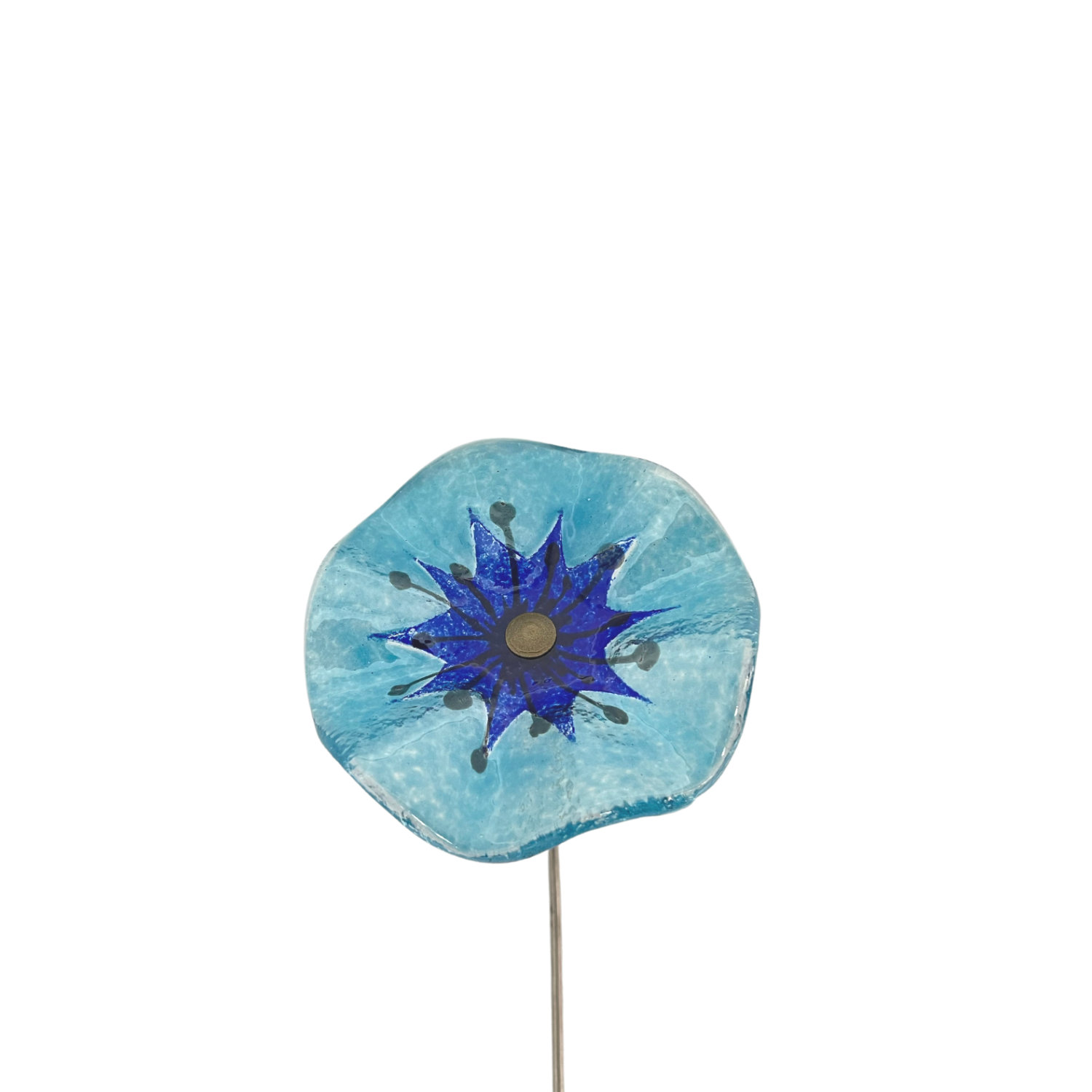 Glas Blumen türkis-blau | Glaskunst Hirtreiter