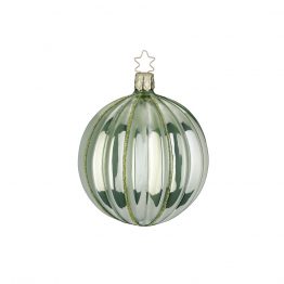 Rillenkugel mint, mundgeblasen, handdekoriert, ø 7,5 cm