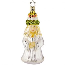 Weihnachtsfigur St. Lucia mundgeblasen, handdekoriert