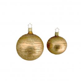 Weihnachtskugel Stripe Brokat gold mundgeblasen handdekoriert