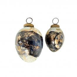 Glas Eier marmoriert schwarz-weiß-gold