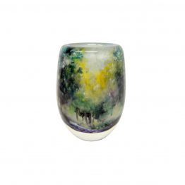Im Zauberwald Vase Zwischenglasmalerei 3