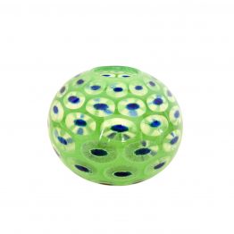 Kugelvase Pfauenauge grün-blau