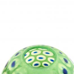 Kugelvase Pfauenauge grün-blau von oben