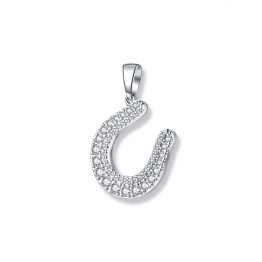 Sole Hufeisen Anhänger Seinerzeit, 925er Sterling Silber, Zirkonia