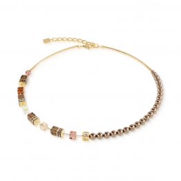 Halskette GeoCUBE® Precious Fusion Pearls Mocha Mousse