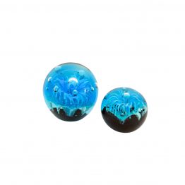 Briefbeschwerer türkis Blume/Feuerwerk nachtleuchtend