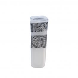 Vase eckig Netzband opal seitlich