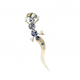 Gecko gerader Schwanz, blau weiß, von oben