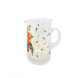 Saftkrug mundgeblasen handbemalt mit verschiedenen Früchten seitlich