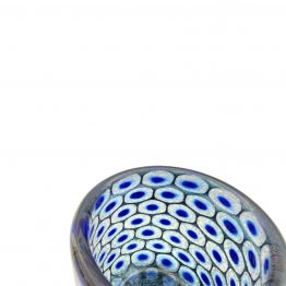 Topf Pfauenauge stahlblau lapis von oben