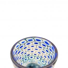 Topf Pfauenauge stahlblau lapis von oben, 2. Wahl