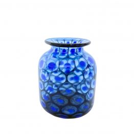 Pfauenauge Vase stahlblau lapisblau