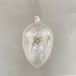 Glas Ei groß kristall Streifen gedreht