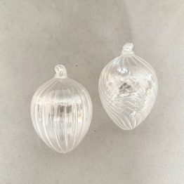 Glas Ei klein kristall Streifen