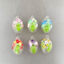 Eier Set Glas Eier mit Blumendekor