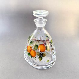 Flasche mit Marillendekor und Marienkäfer, mundgeblasen handbemalt 2