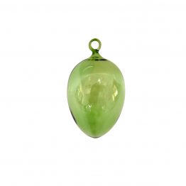 Glas Ei hellgrün groß, Farbglas mit Glasöse