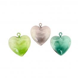 Glas Herzen mit Glas Öse, Farbglas