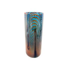 Kammzug rot blau Vase