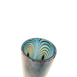 Kammzug rot blau Vase von oben