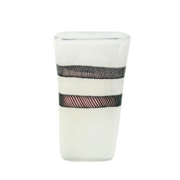 Vase eckig weiß Netzband 2. Wahl Front 2