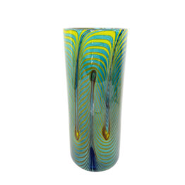 Kammzug Technik Vase gelb grün