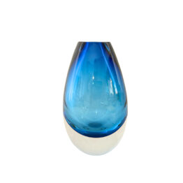 Tropfen Vase aquamarin cristall 2. Wahl