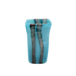 Vase eckig taubenblau rück